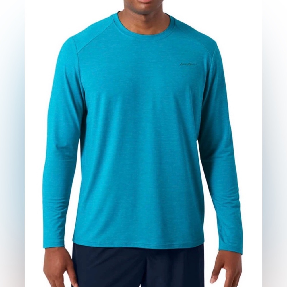 Eddie Bauer Long Sleeve Lounge Shirt Men’s XL Deep Ocean Blue Stretch Soft Feel